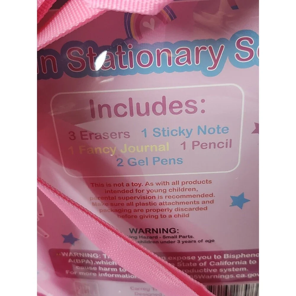 Unicorn Rainbow Glitter Backpack with Notebook, Sticky Notes, Pens, And Pencil